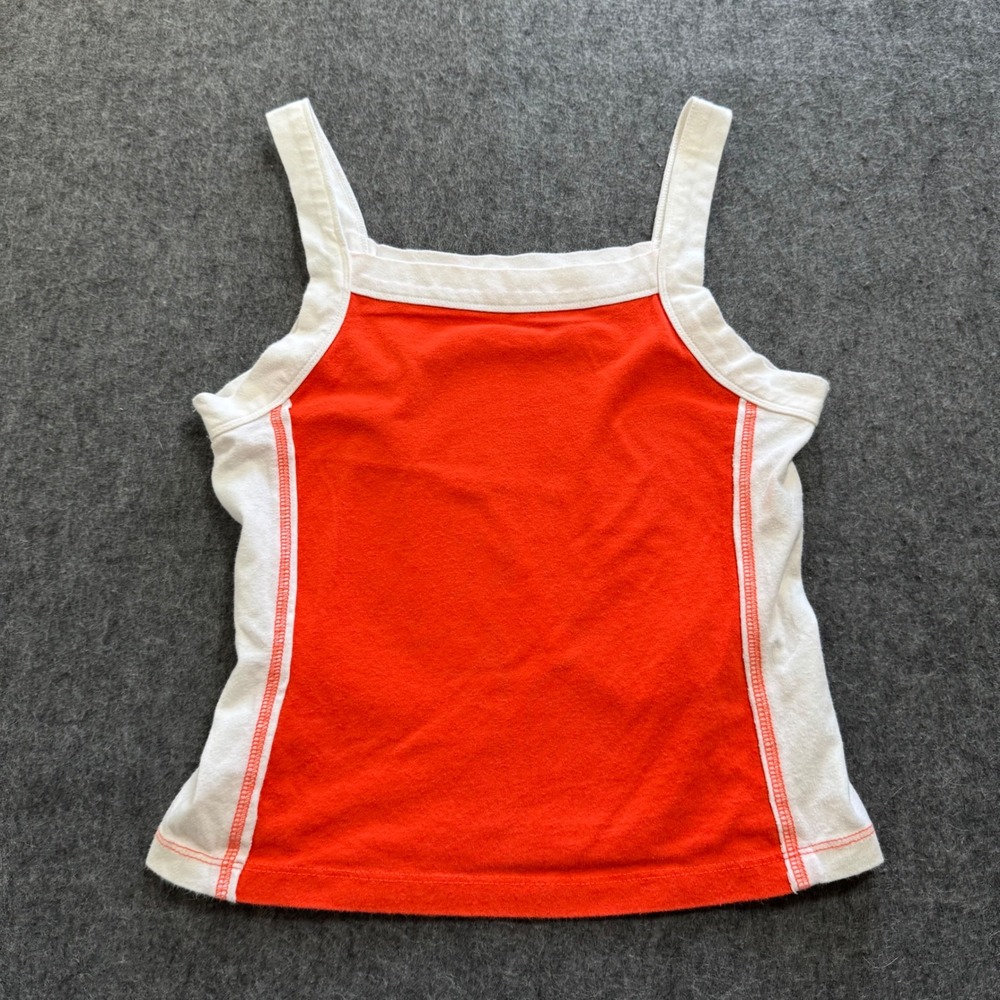 Pilcro Orange White Colorblock Tank Top Square Neck XS
